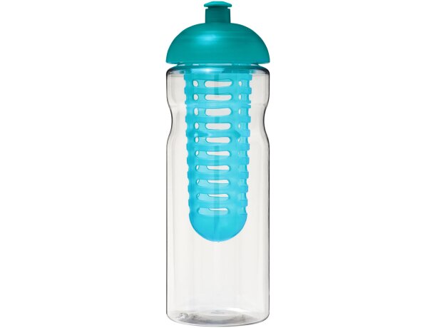 H2O Active® Base Bidón deportivo e infusor con Tapa Dome de 650 ml personalizado transparente/azul aqua