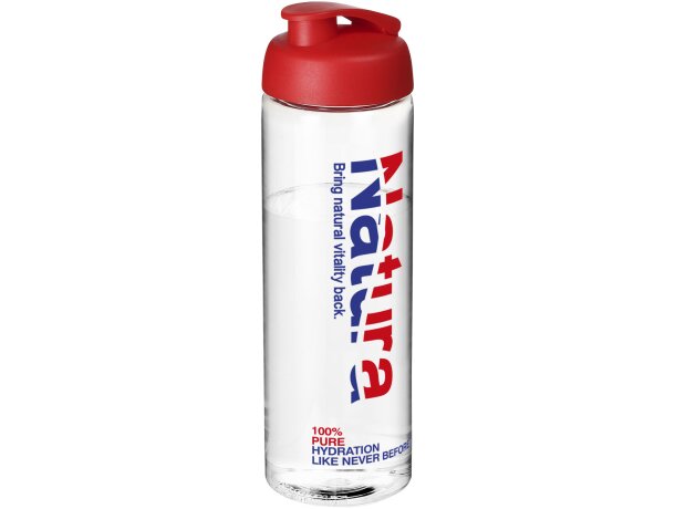 H2O Active® Vibe Bidón deportivo con tapa Flip de 850 ml personalizado transparente/rojo