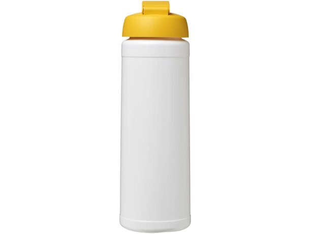 Baseline® Plus Bidón deportivo con Tapa Flip de 750 ml personalizado blanco/amarillo