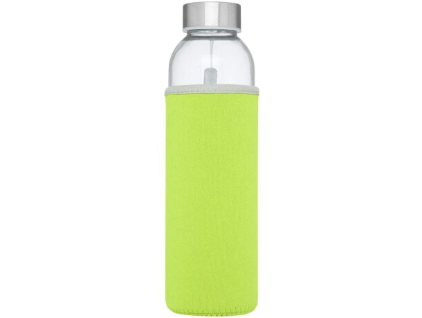 Bidón deportivo de vidrio de 500 ml personalizado verde lima