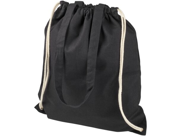 Mochilas sacos publicitarias con asas largas y cuerda Eliza 6L 240 g/m² Negro intenso detalle 9