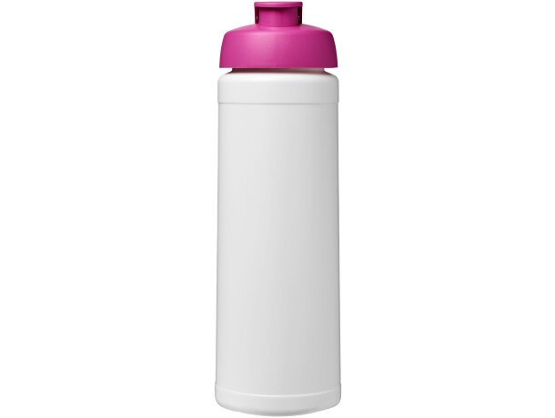 Baseline® Plus Bidón deportivo con Tapa Flip de 750 ml personalizado blanco/rosa