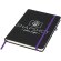 Libretas con banda elastica y tapa de PU negra tacto suave Noir Negro intenso/morado detalle 25