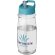 H2O Active® Pulse Bidón deportivo con tapa con boquilla de 600 ml personalizado transparente/azul aqua