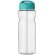 Bidón deportivo &quot;H2O Active® Base Tritan™&quot; de 650 ml personalizado transparente claro/azul aqua