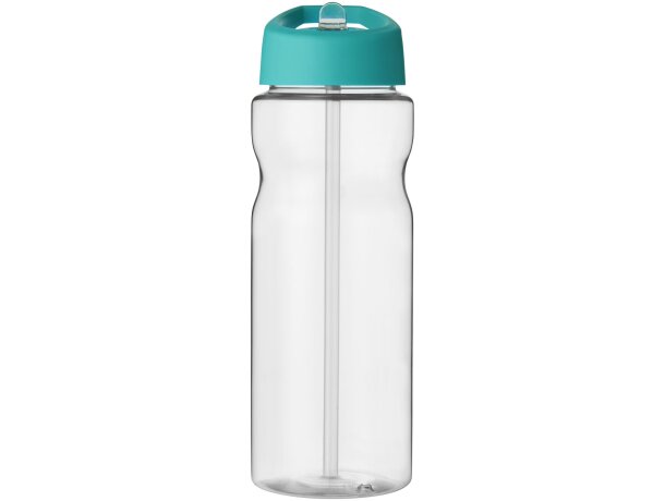 Bidón deportivo &quot;H2O Active® Base Tritan™&quot; de 650 ml personalizado transparente claro/azul aqua