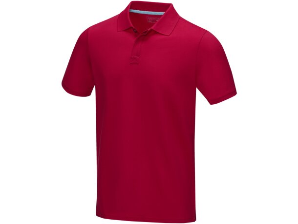 Polo orgánico GOTS de manga corta para hombre Graphite con logo