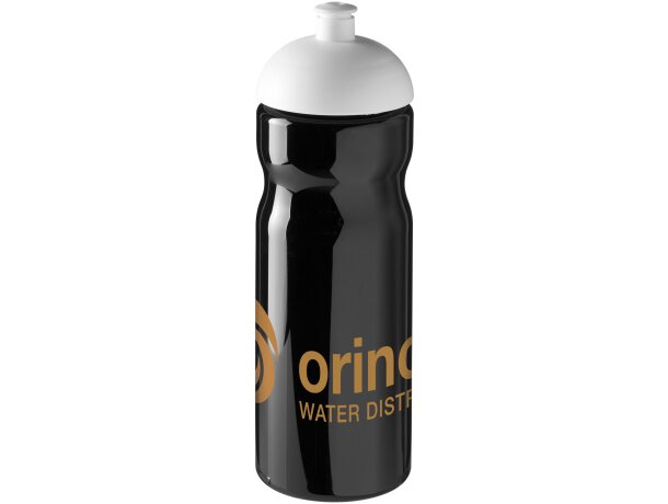 H2O Active® Base Bidón deportivo con Tapa Dome de 650 ml personalizado negro intenso/blanco