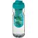 H2O Active® Base Bidón deportivo e infusor con Tapa Flip de 650 ml personalizado transparente/azul aqua