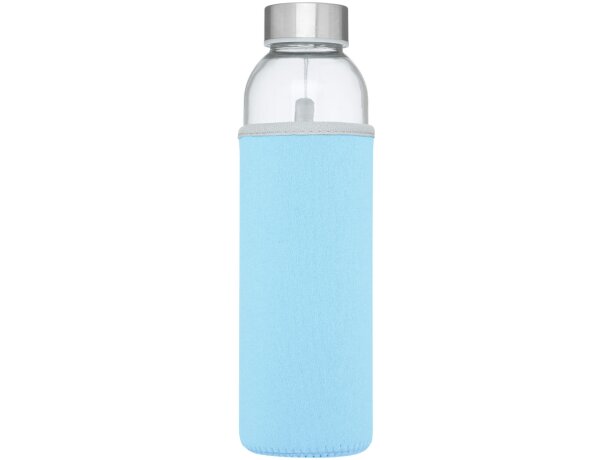 Bidón deportivo de vidrio de 500 ml personalizado azul claro