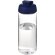 Bidón deportivo con tapa Flip de 600 ml personalizado transparente claro/azul