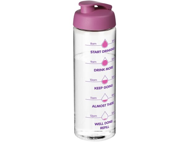 H2O Active® Vibe Bidón deportivo con tapa Flip de 850 ml personalizado transparente/rosa