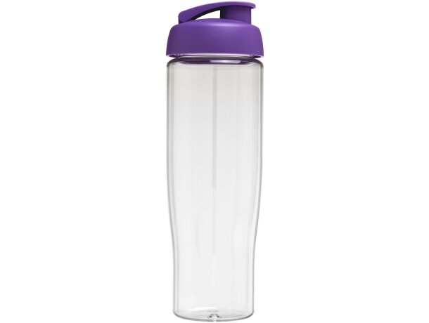 H2O Active® Tempo Bidón deportivo con Tapa Flip de 700 ml personalizado transparente/morado