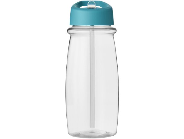 H2O Active® Pulse Bidón deportivo con tapa con boquilla de 600 ml personalizado transparente/azul aqua