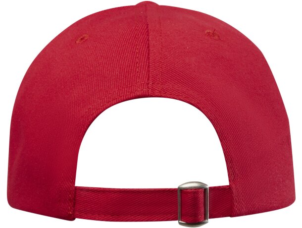 Gorra sandwich reciclada de 6 paneles GRS Topaz Rojo detalle 4