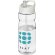 Bidón deportivo &quot;H2O Active® Base Tritan™&quot; de 650 ml personalizado transparente claro/blanco