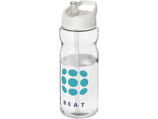 Bidón deportivo &quot;H2O Active® Base Tritan™&quot; de 650 ml personalizado transparente claro/blanco