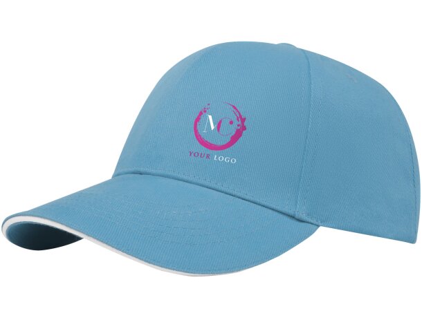 Gorra sandwich reciclada de 6 paneles GRS Topaz Azul nxt detalle 6