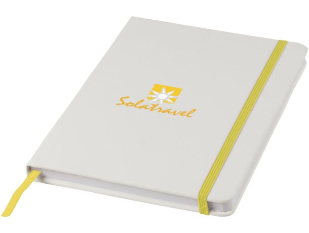 Libreta A5 blanca con cinta de color Spectrum personalizado