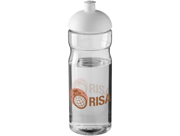 H2O Active® Base Bidón deportivo con Tapa Dome de 650 ml personalizado transparente/blanco