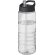 H2O Active® Treble Bidón deportivo con tapa con boquilla de 750 ml personalizado transparente/negro intenso