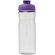 Bidón deportivo de 650 ml con tapa Flip personalizado transparente claro/morado