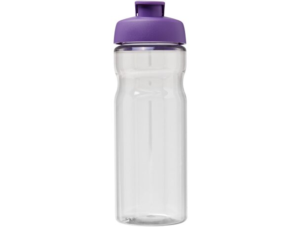 Bidón deportivo de 650 ml con tapa Flip personalizado transparente claro/morado