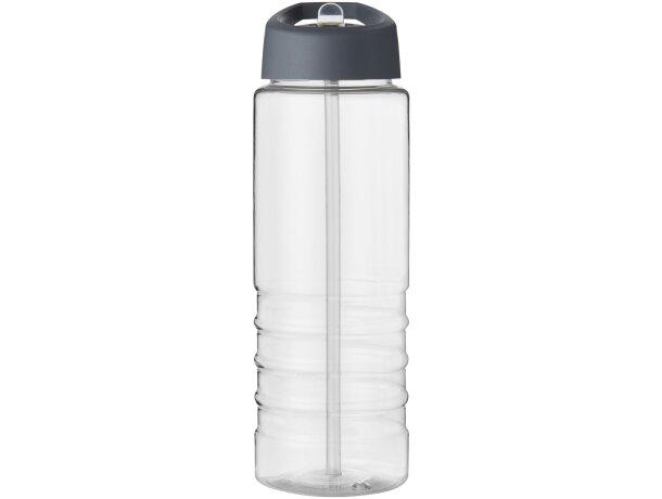 H2O Active® Treble Bidón deportivo con tapa con boquilla de 750 ml personalizado transparente/gris tormenta