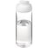 Bidón deportivo con tapa Flip de 600 ml personalizado transparente claro/blanco