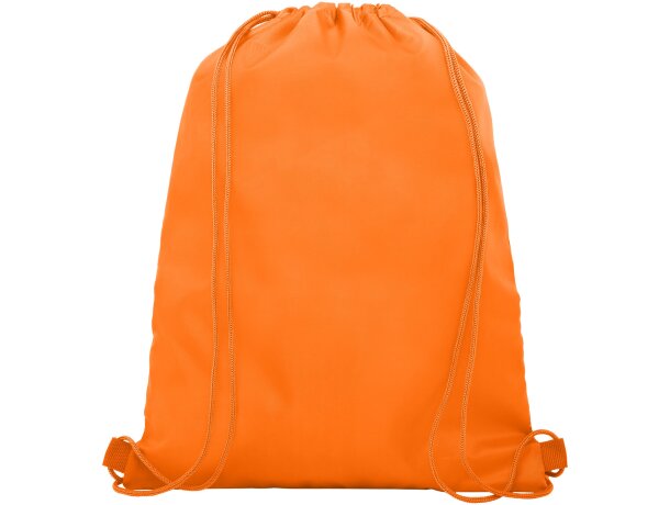 Mochila de cuerdas con logotipo para empresa original Oriole con malla y puerto auriculares Naranja detalle 23