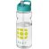 Bidón deportivo &quot;H2O Active® Base Tritan™&quot; de 650 ml personalizado transparente claro/azul aqua