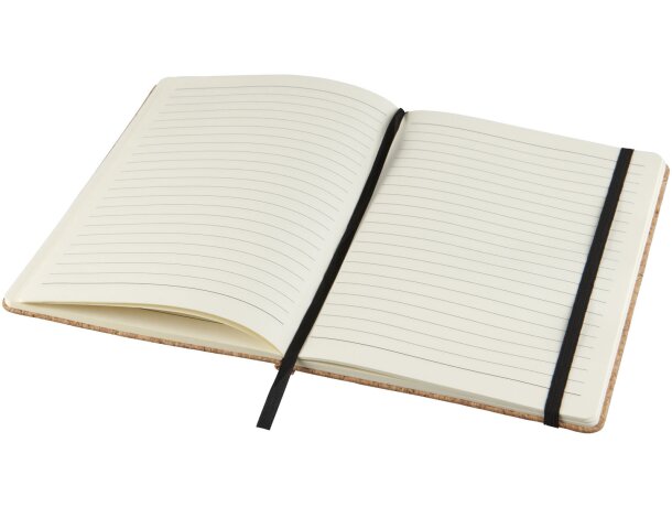 Libretas con banda elastica tapa de corcho Napa tamaño A5 80 hojas rayadas Natural detalle 4