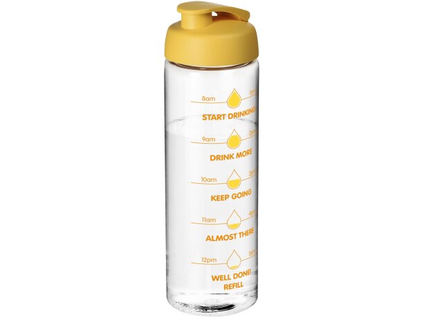 H2O Active® Vibe Bidón deportivo con tapa Flip de 850 ml personalizado transparente/amarillo