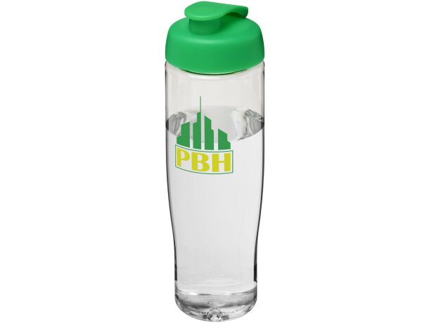 H2O Active® Tempo Bidón deportivo con Tapa Flip de 700 ml personalizado transparente/verde