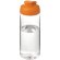 Bidón deportivo con tapa Flip de 600 ml personalizado transparente claro/naranja