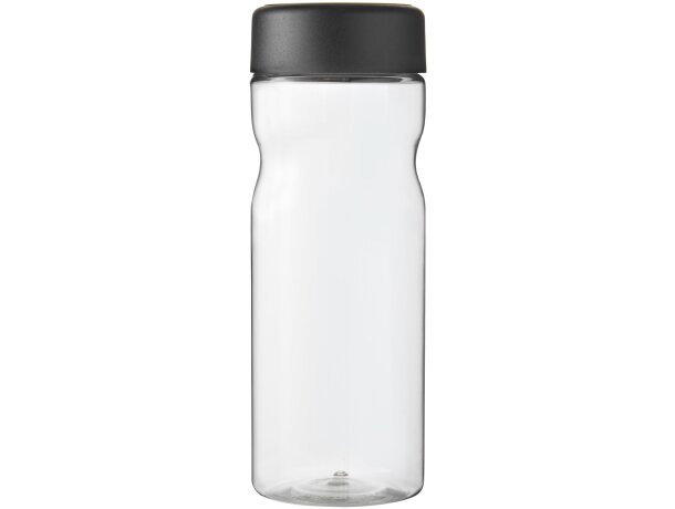 Bidón deportivo de 650 ml con tapa de rosca personalizado transparente claro/negro intenso