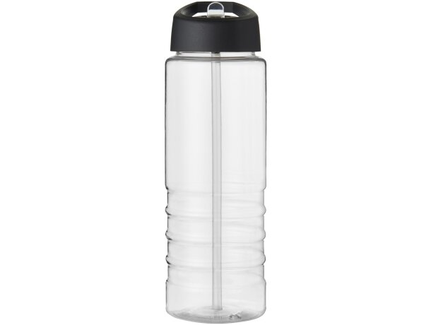 H2O Active® Treble Bidón deportivo con tapa con boquilla de 750 ml personalizado transparente/negro intenso