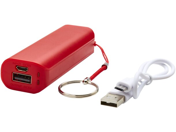 Powerbank de 1200 mAh Span con llavero y cable USB a micro USB Rojo detalle 23