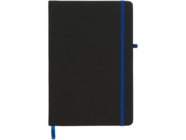 Libretas con banda elastica y tapa de PU negra tacto suave Noir Negro intenso/azul detalle 15