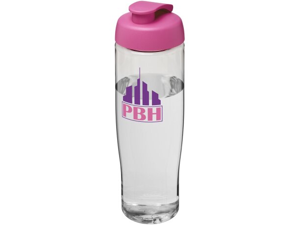 H2O Active® Tempo Bidón deportivo con Tapa Flip de 700 ml personalizado transparente/rosa