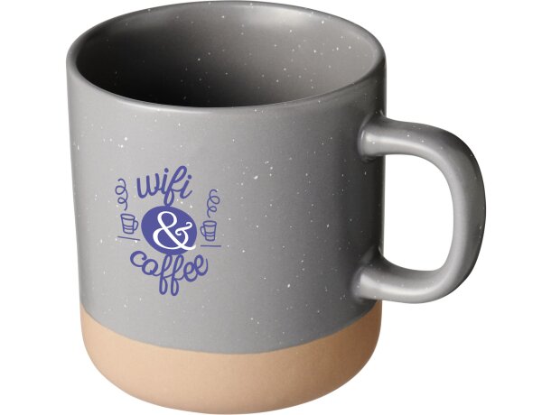 Taza con logo Pascal de cerámica 360ml apta para lavavajillas Gris detalle 11