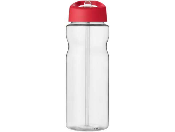 Bidón deportivo &quot;H2O Active® Base Tritan™&quot; de 650 ml personalizado transparente claro/rojo