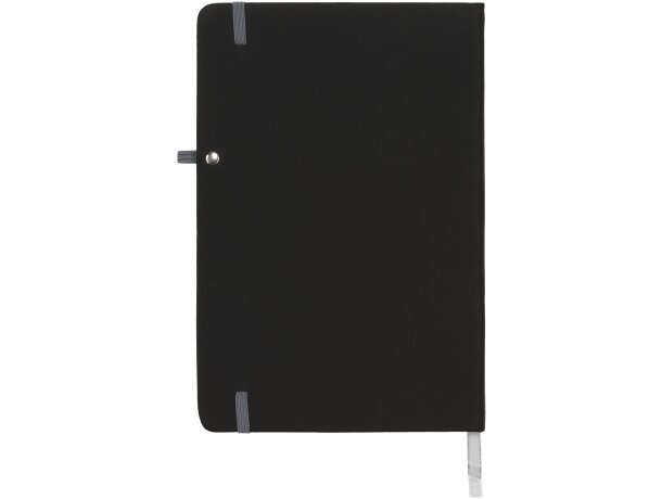 Libretas con banda elastica y tapa de PU negra tacto suave Noir Negro intenso/gris detalle 4