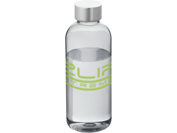 Botella deportiva sencilla con tapa de aluminio personalizada personalizada negro transparente