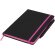 Libretas con banda elastica Noir Edge moderna elegante tapa suave negra Negro intenso/rosa