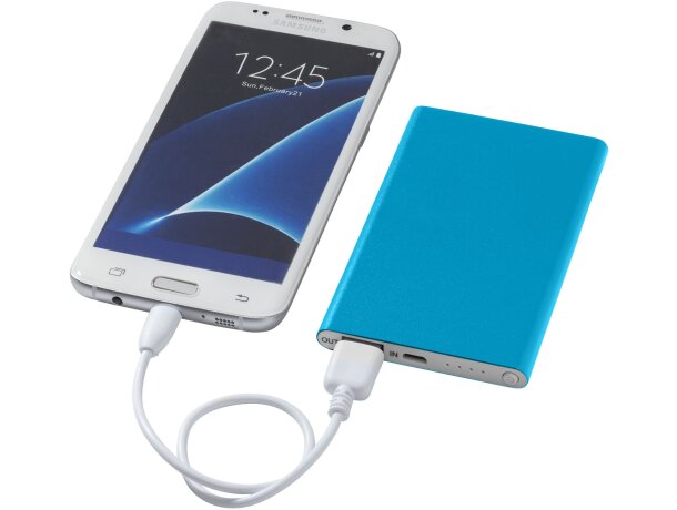 Powerbank delgada y ligera PEP con indicadores LED y 4000 mAh Azul claro detalle 46