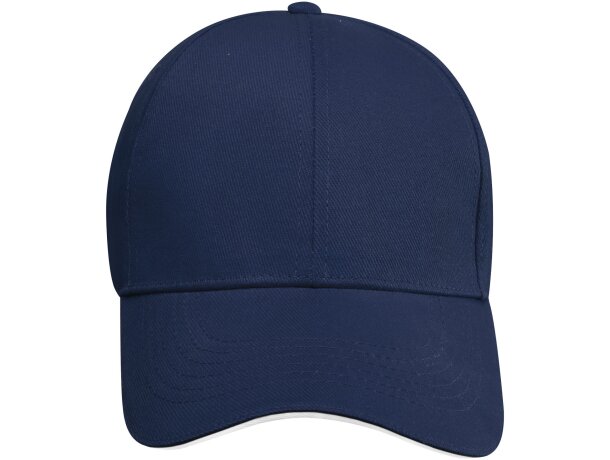 Gorra sandwich reciclada de 6 paneles GRS Topaz Azul marino detalle 13