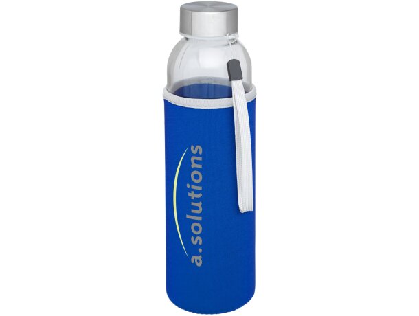 Bidón deportivo de vidrio de 500 ml personalizado azul