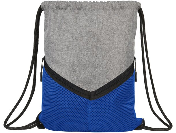 Mochila saco con logotipo para empresa Voyager original deportiva Azul real/gris detalle 10