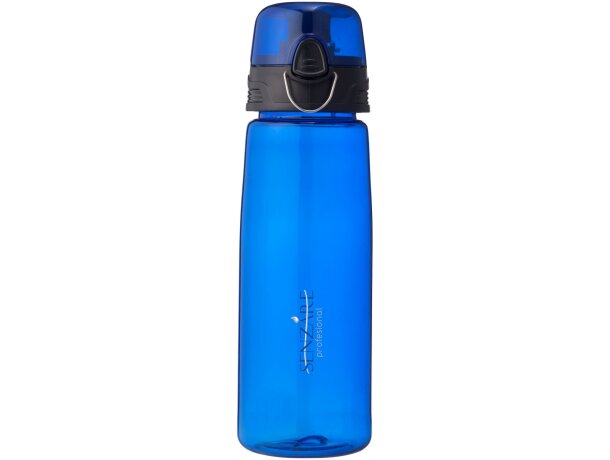 Botella para deporte con tapa abatible 700 ml personalizada original azul transparente